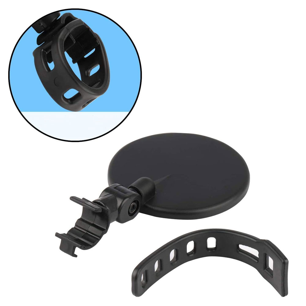 (2er Set) Ø8cm Universal Fahrrad Velo Rückspiegel mit Weitwinkel - Schwarz