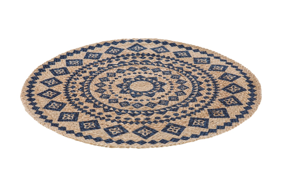 Jute-Teppich VänersborgØ120 cm rund Braun/Schwarz