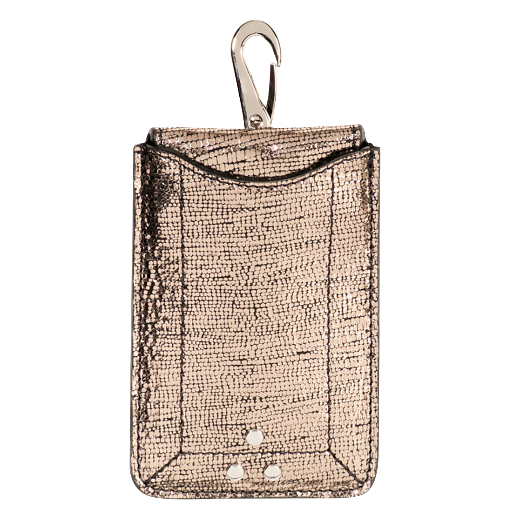 Porte cartes en cuir métallisé| Doré