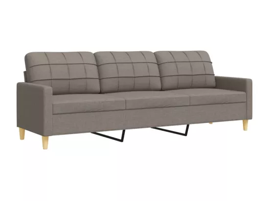 Ensemble de canapés 2 pcs avec coussins décoratifs taupe tissu