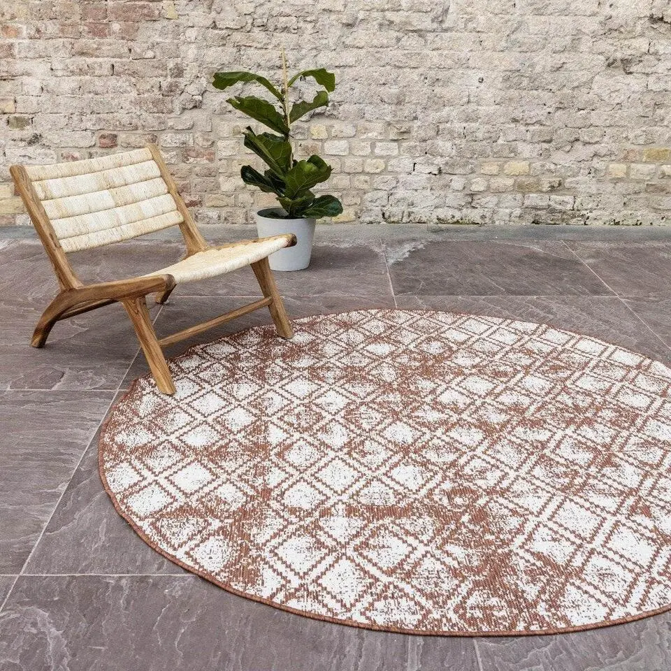 Eva Interior Buitenkleed Rond Frost - Roest - dubbelzijdig 200cm