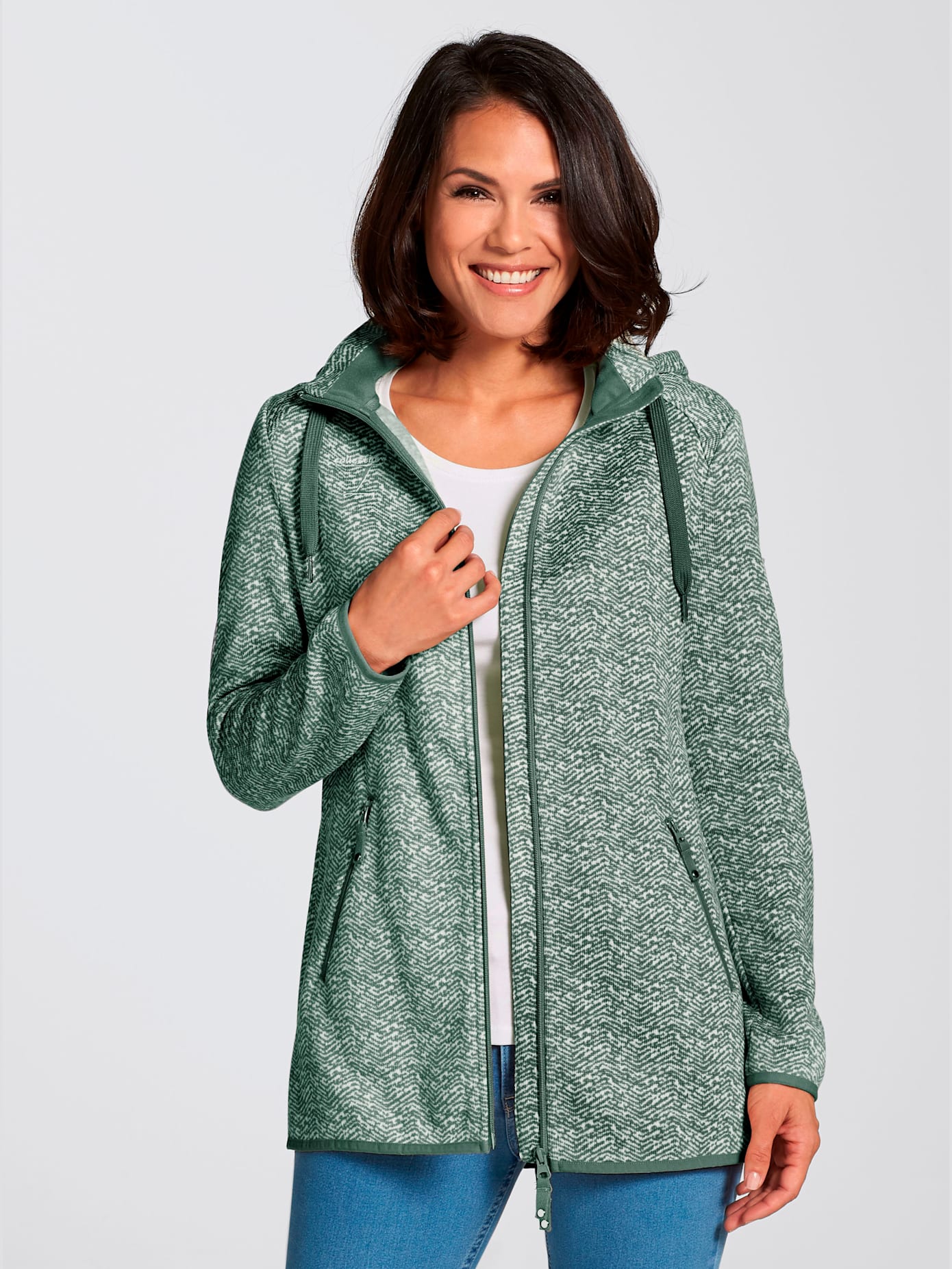 Veste polaire effet tricoté