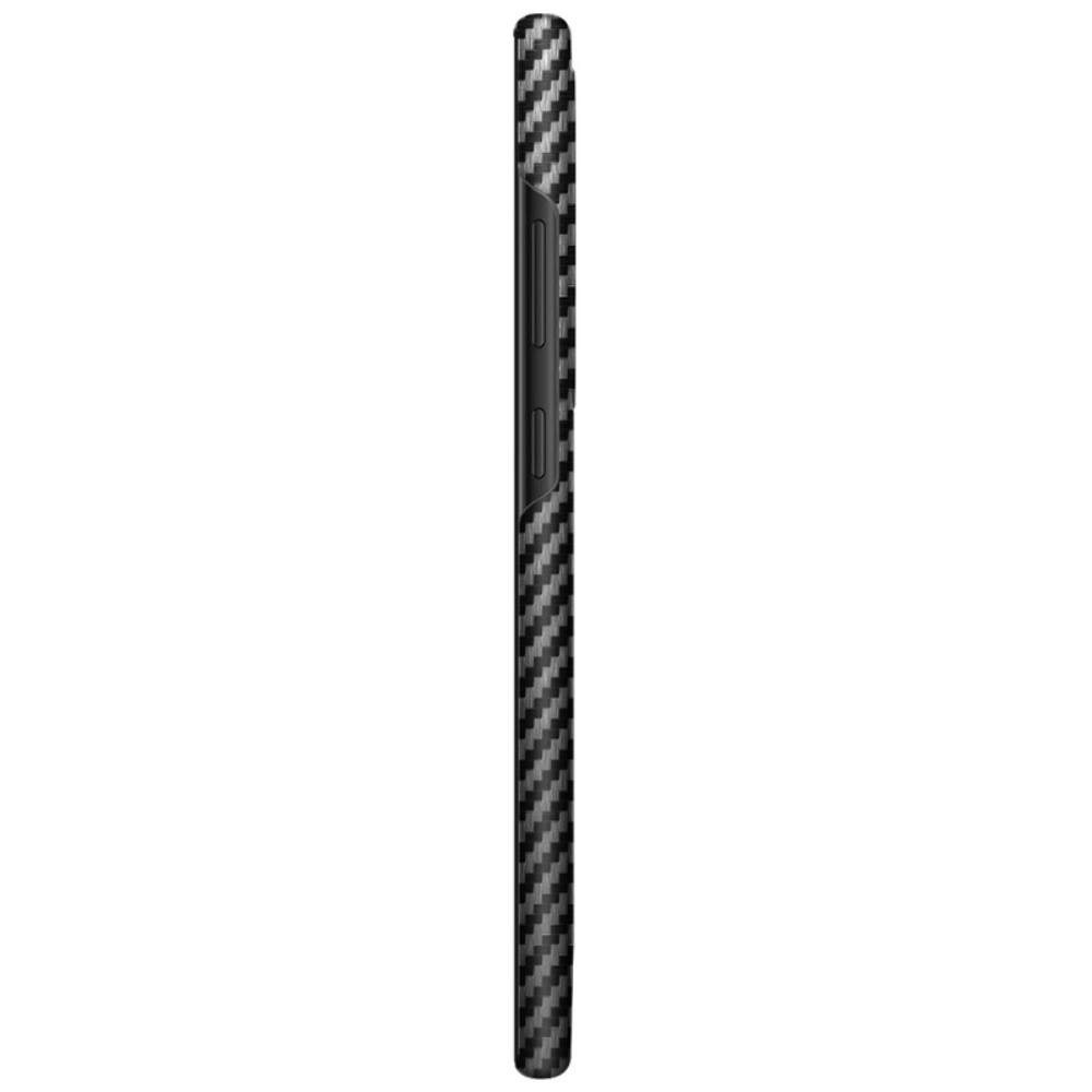 Samsung Galaxy S23 Ultra 5G Hardcase Leder Hülle im Carbon Look - Schwarz