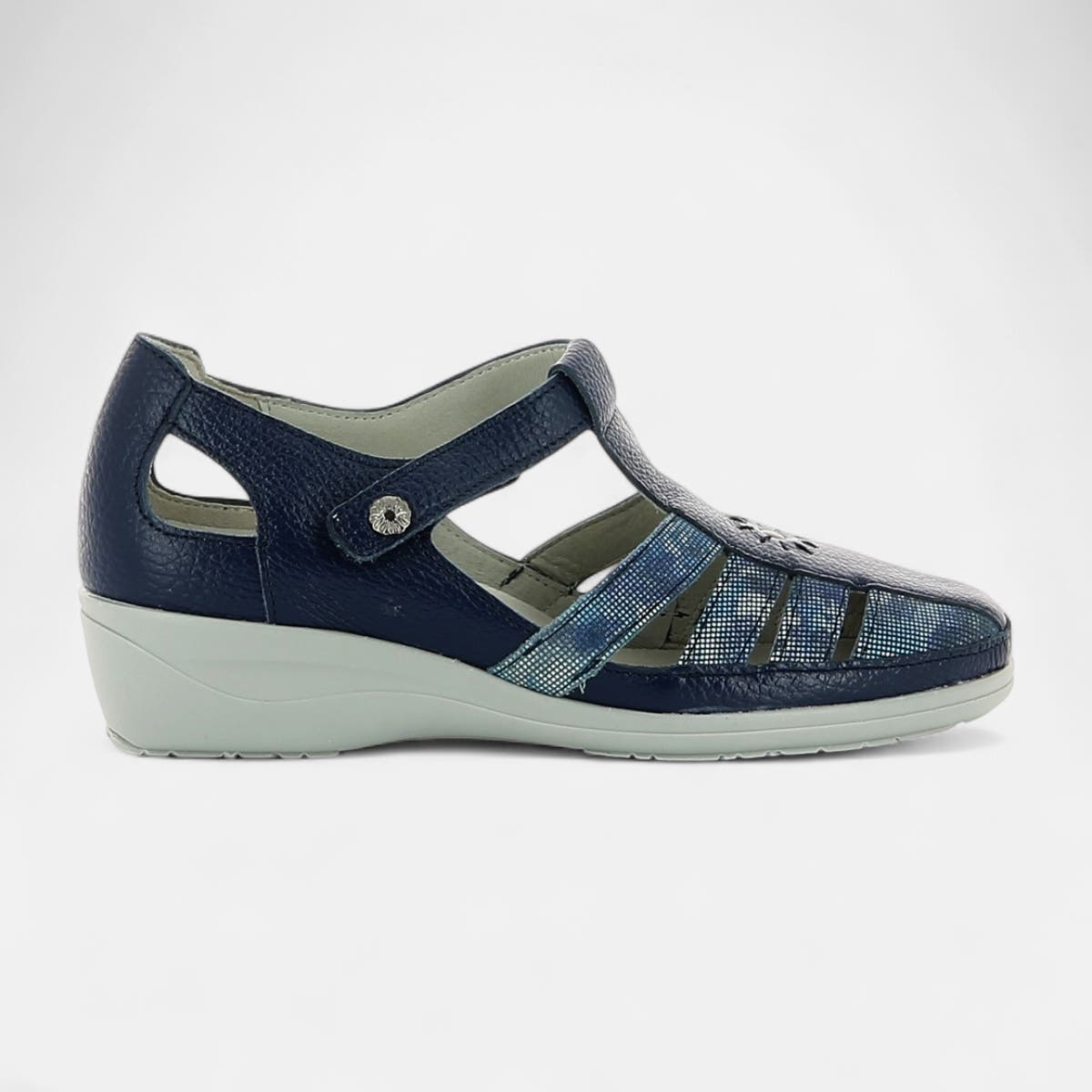 Nu-pieds confort Femme en cuir jeans