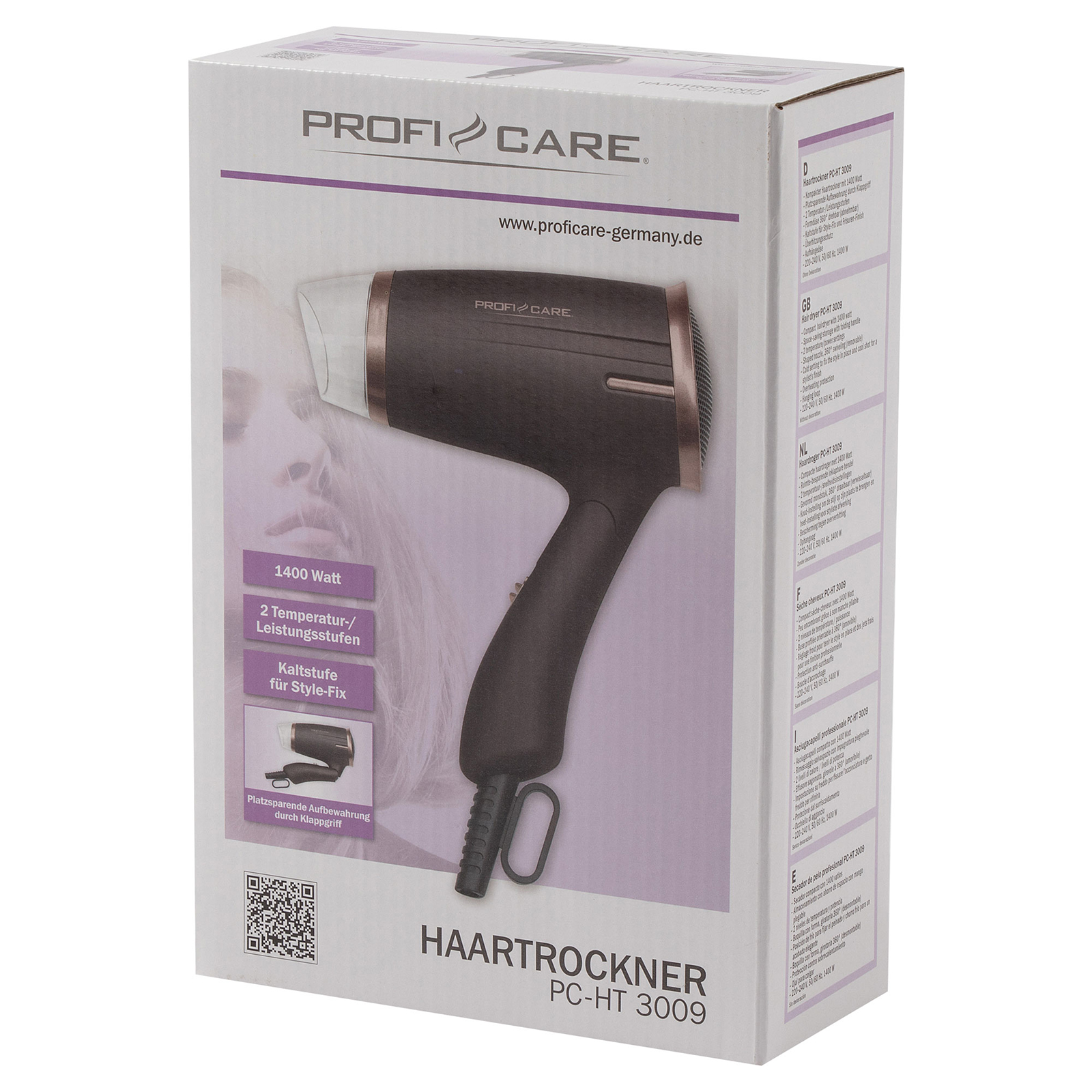 PROFICARE Haartrockner - braun-bronze - abnehmbare Formdüse