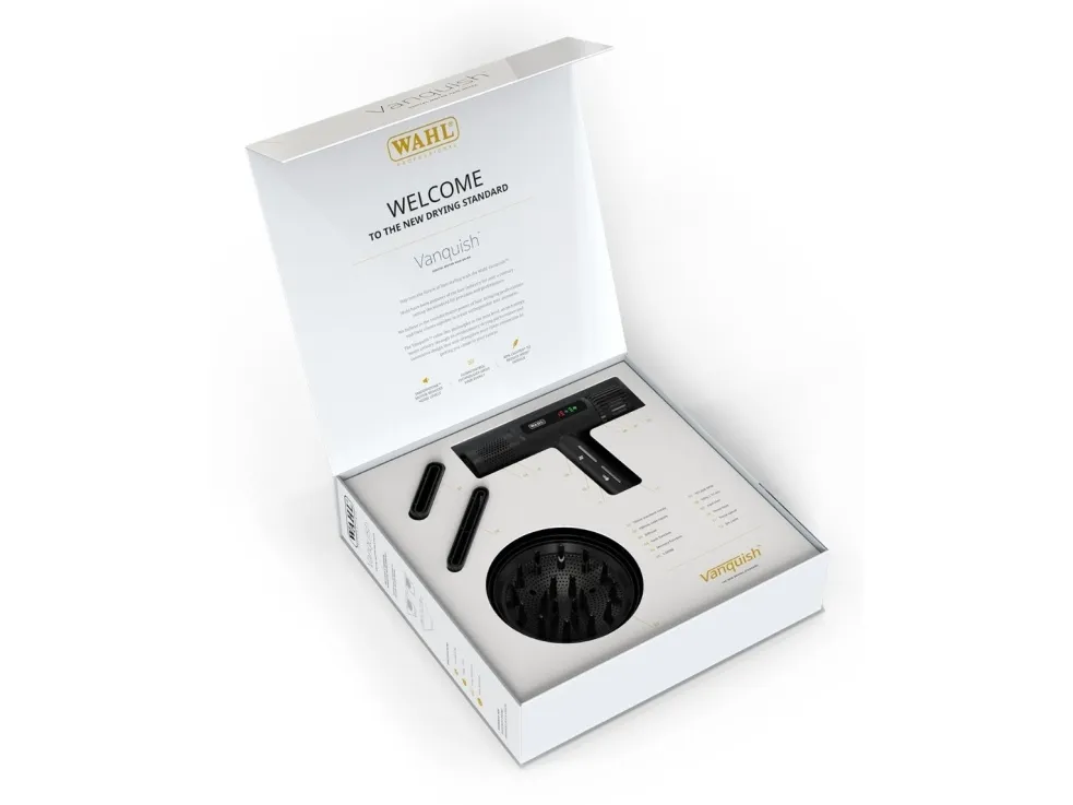 Wahl Vanquish, DC, 101000 rpm, 93 m³/t, Sort, Hængende ring, 3 m