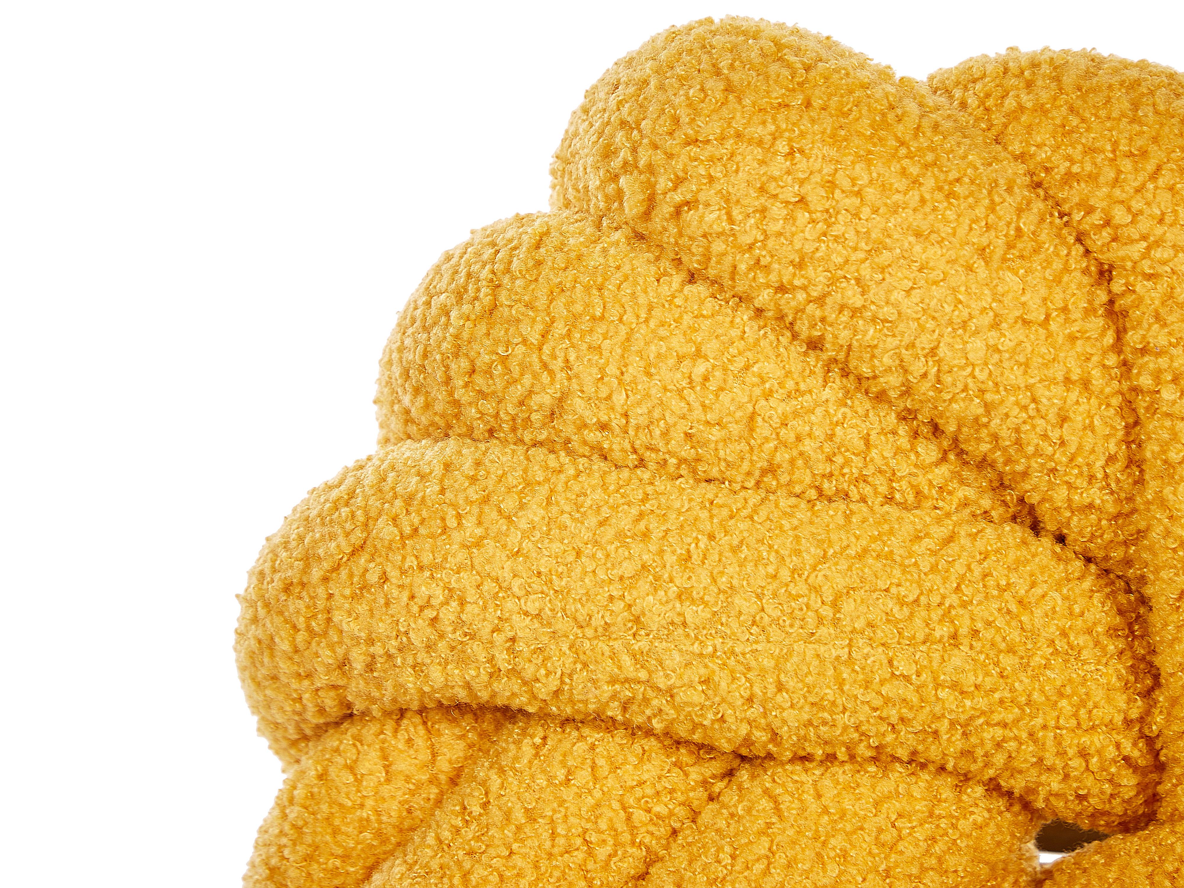 Set van 2 sierkussens AKOLA Bouclé 31 x 31 cm Mosterdgeel effen