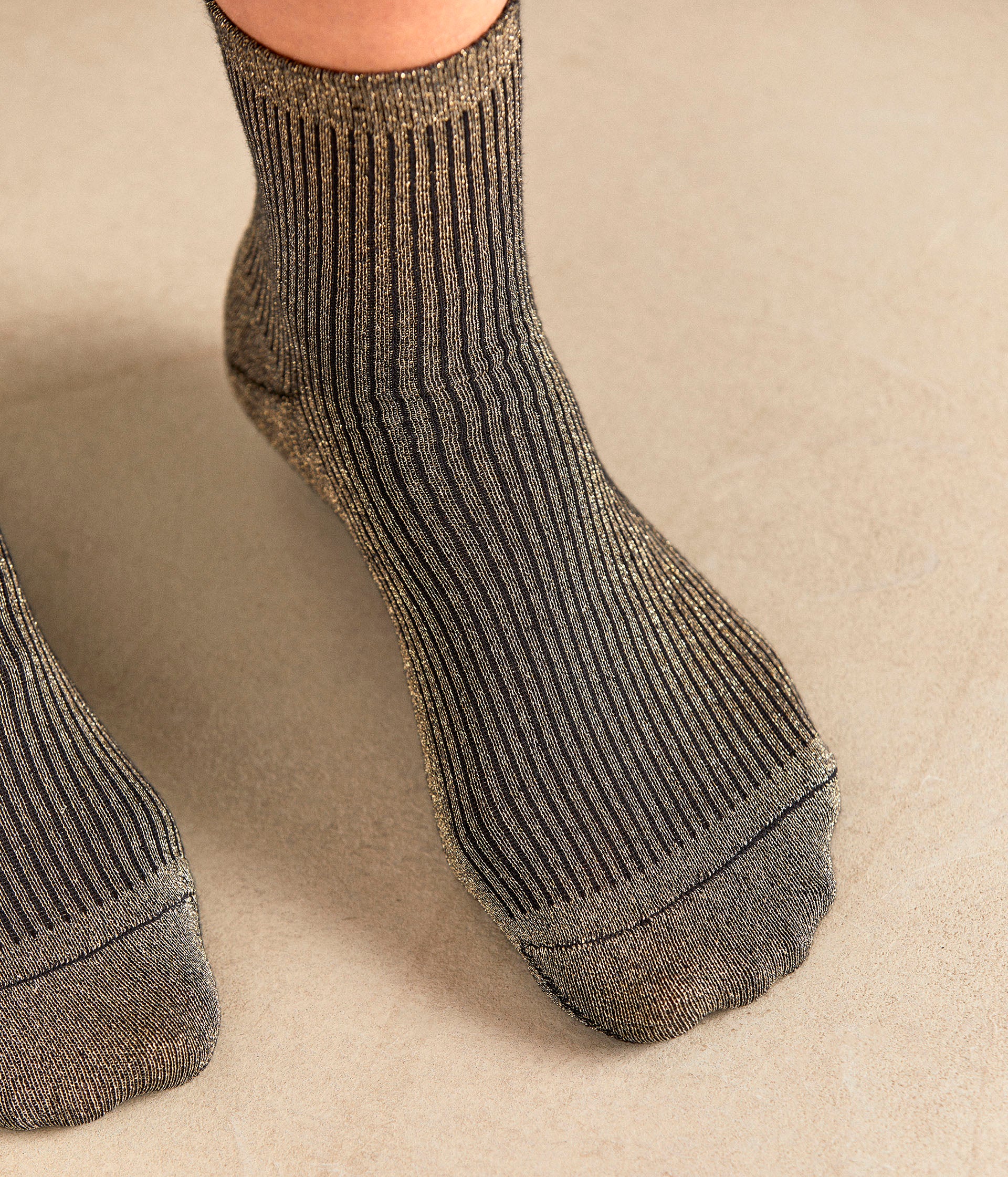 Chaussettes côtelées or Milo