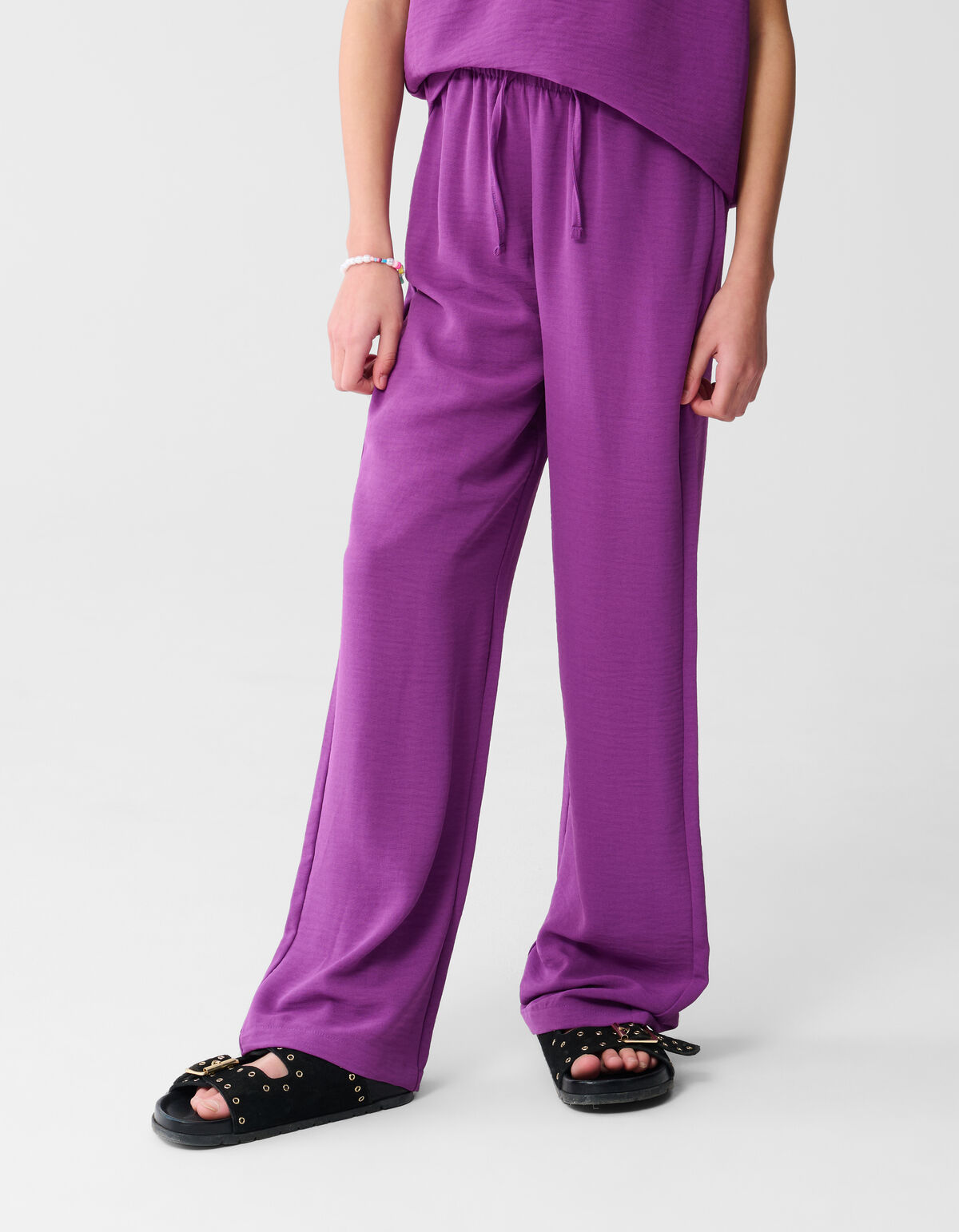 Twist Wide Leg Broek Donkerpaars