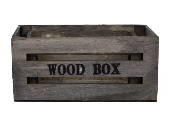 Lot de 2 tiroirs en bois gris 20x13x09-16x11x08h cm