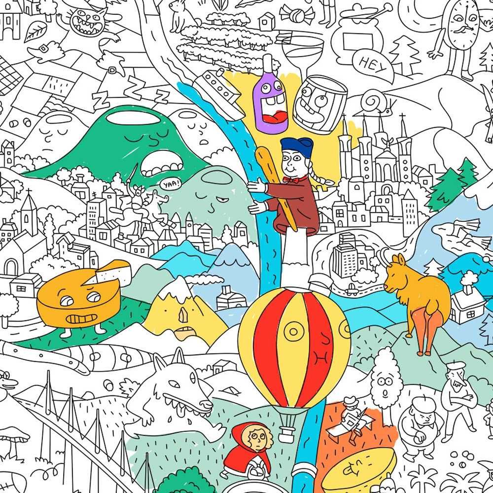 Poster géant France à colorier Omy
