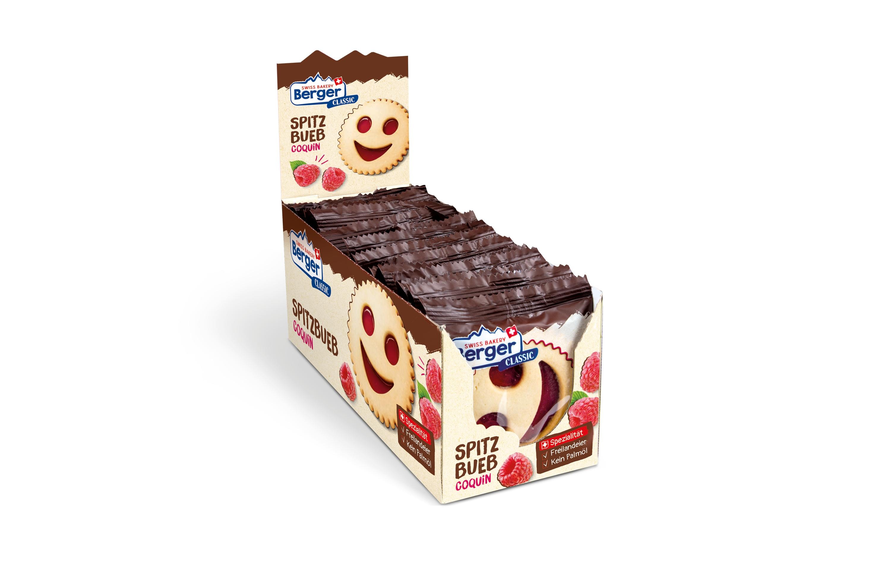 Gebäck Spitzbueb 15 x 74 gSchweizer Gebäckspezialität mit Himbeermarmelade