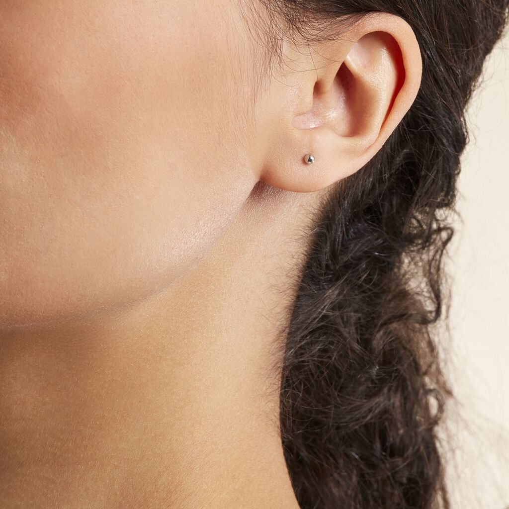 Boucles D'oreilles Puces Or Blanc Fidelia