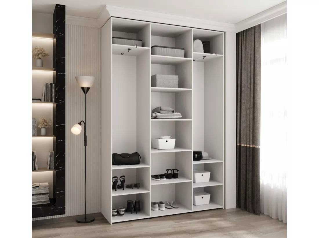 Armoire à portes battantes Como 1 245,5/160/40 3 portes (blanc/or)