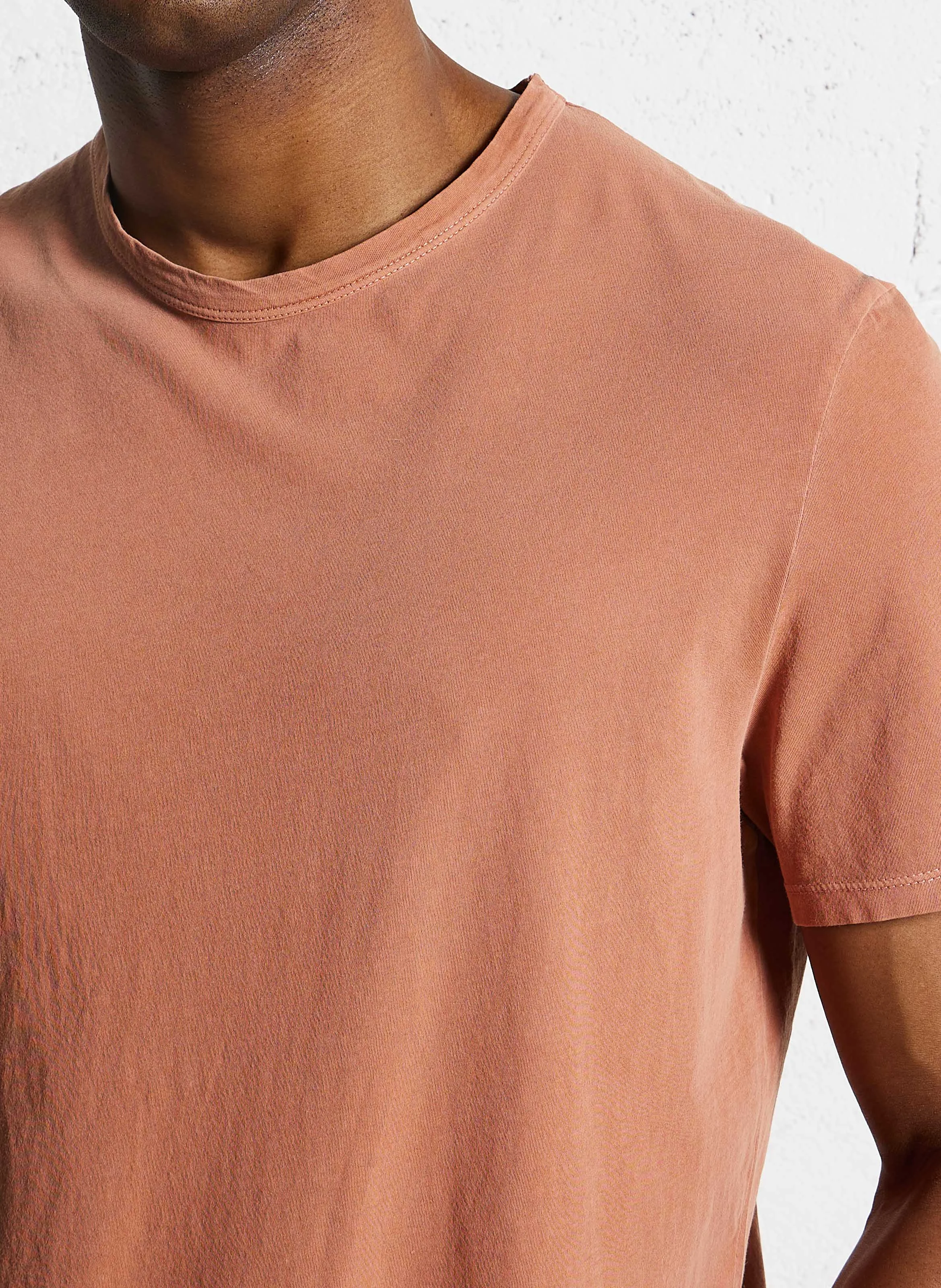DEVON - Tee-shirt col rond droit en coton | Orange