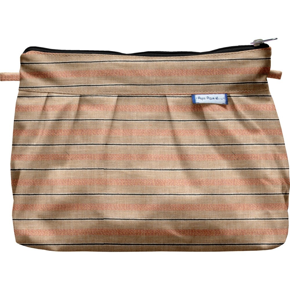 Pochette Plissée Rayure Bronze Cuivrée