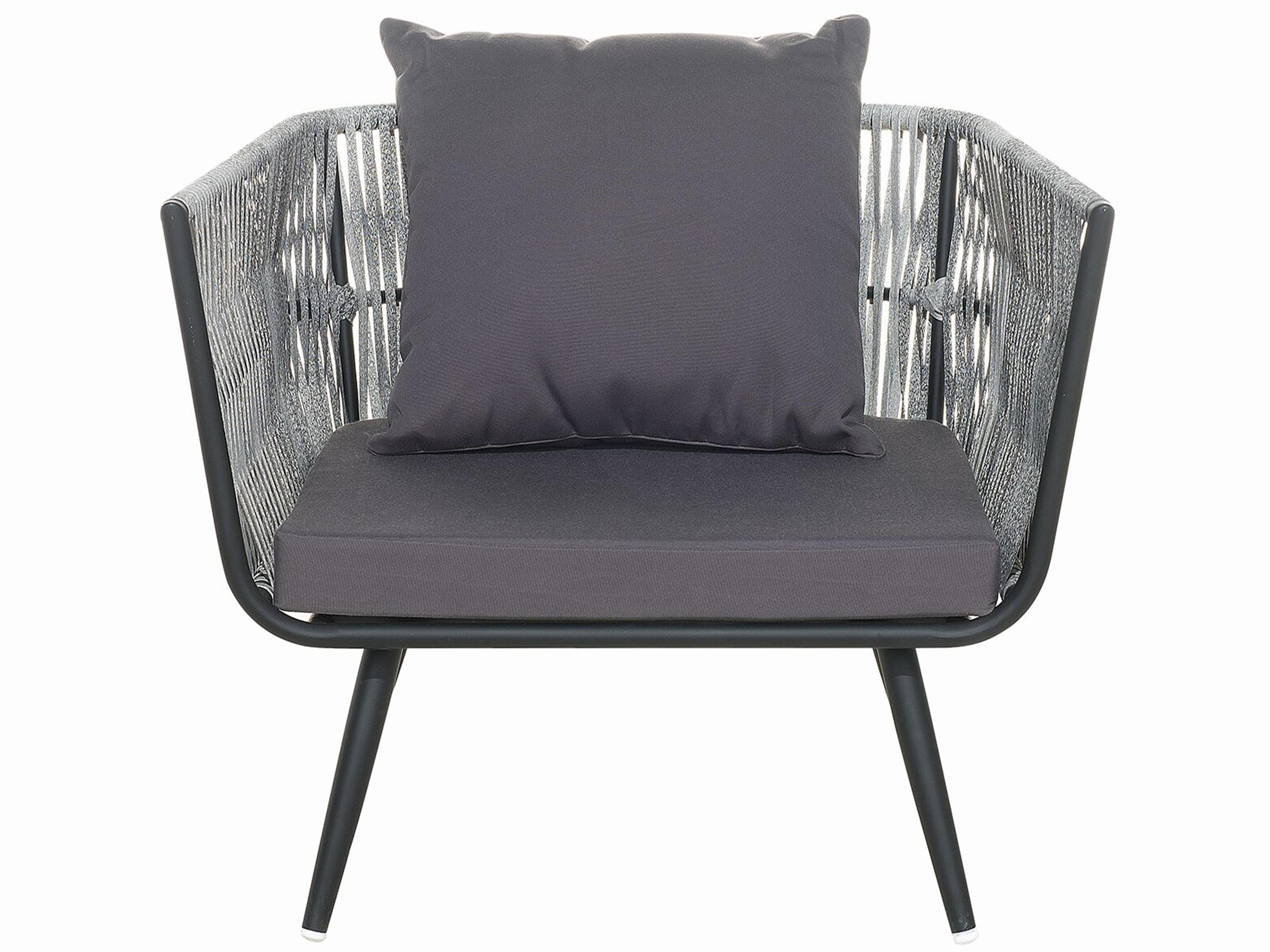 Loungeset met tafel 4-zits RAGUSA PE rotan Grijs