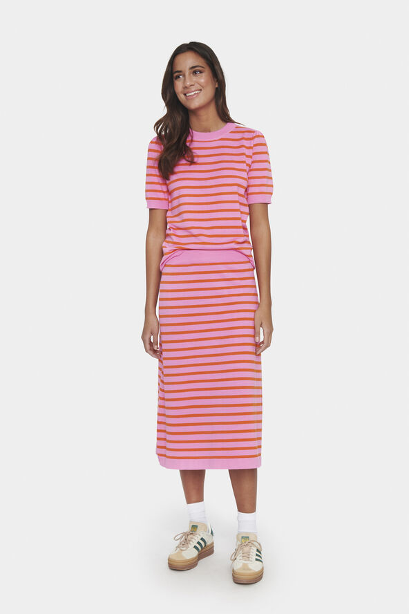 Saint Tropez MilaSZ Striped Skirt Fuchsia pink