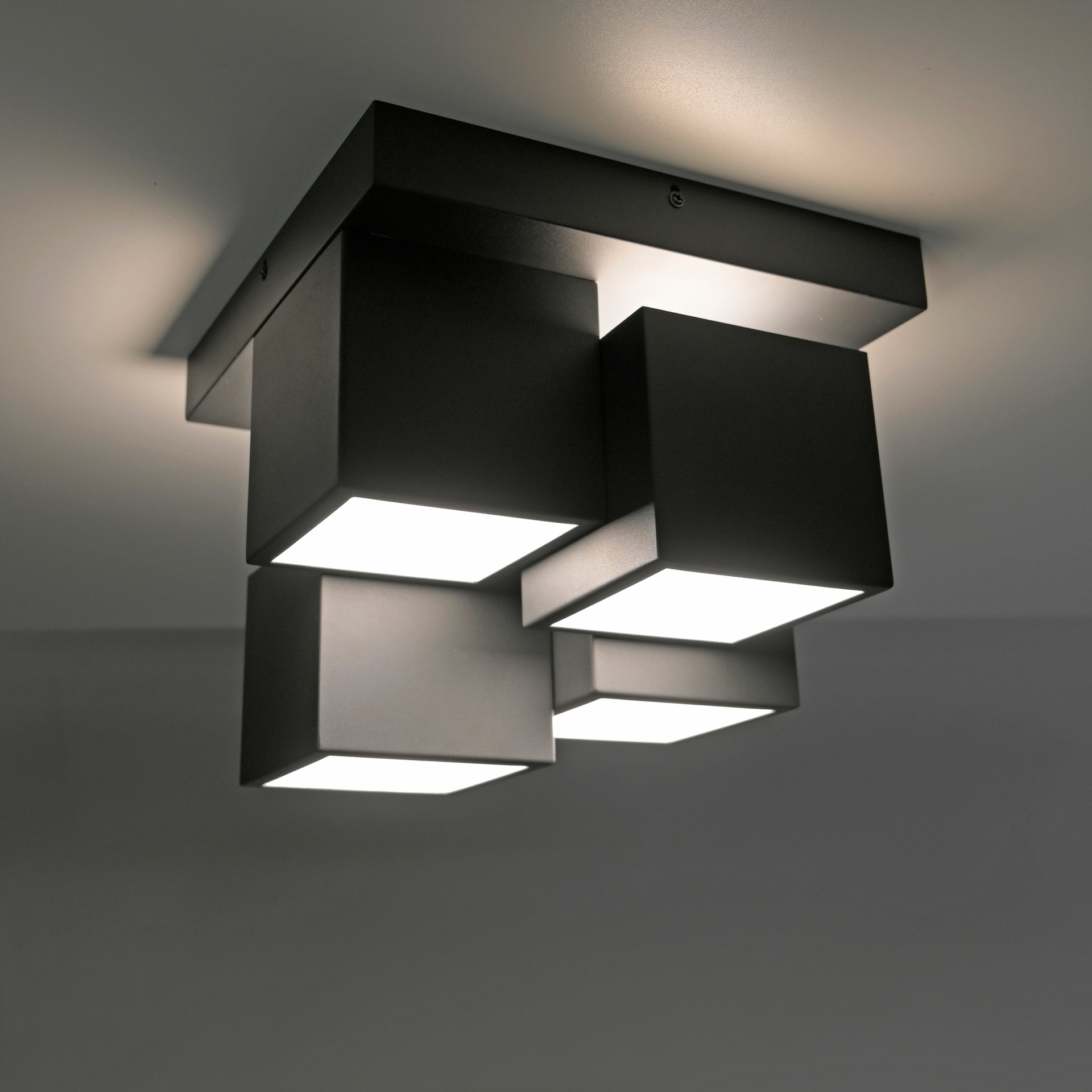 JUST LIGHT LED Deckenlampe TETRIS 30 x 30 cm schwarz