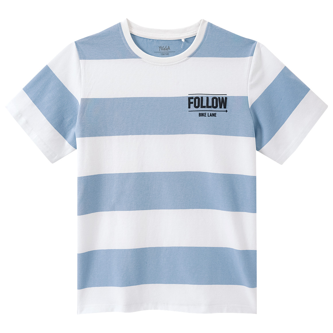 Yigga Jungen T-Shirt mit Streifen hellblau / weiss