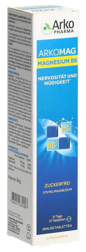 ARKOMAG Magnesium + B6<br>21 Stück, Dose, Brausetablette