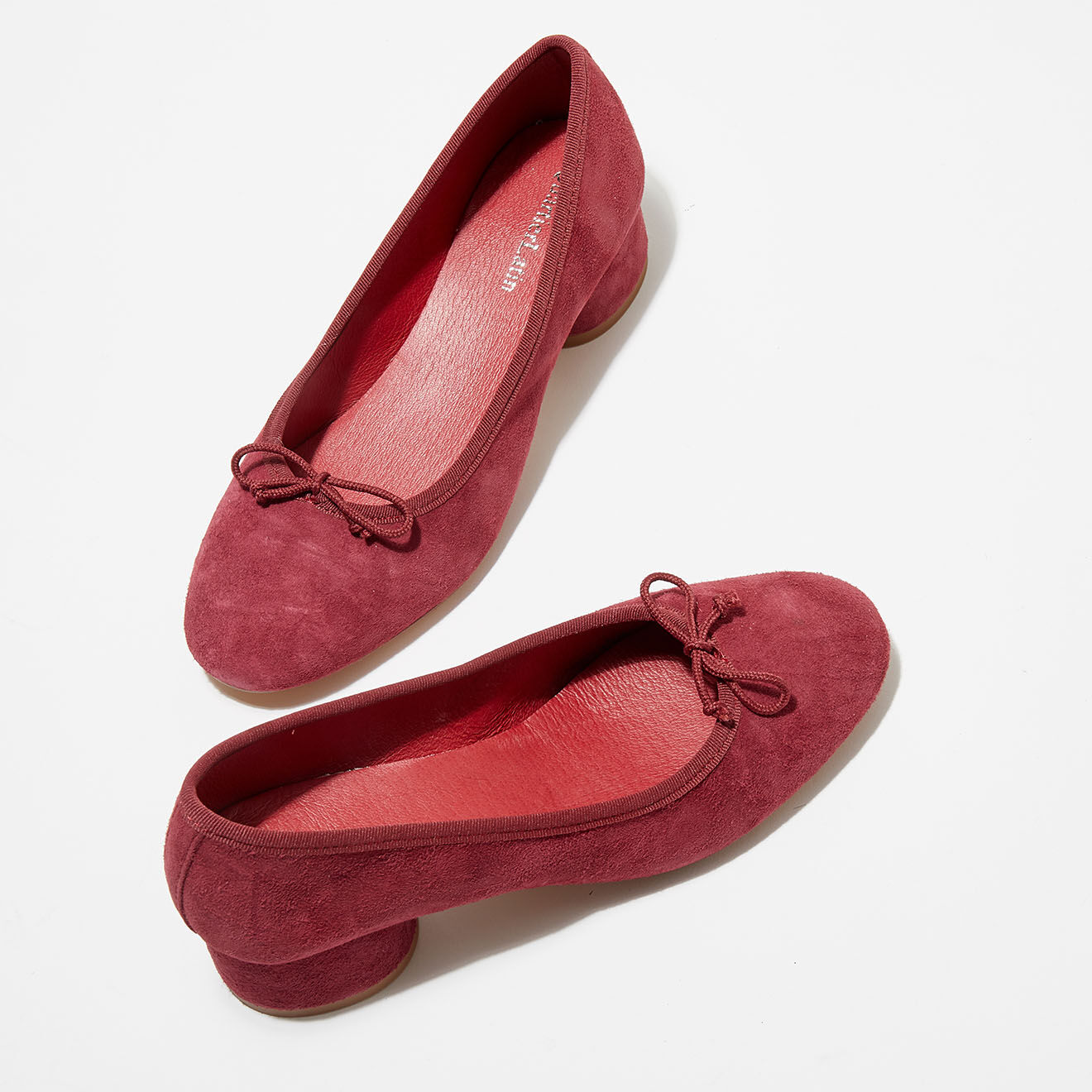 Quartier Latin Ballerines en Velours de Cuir Alma violettes - Talon 4 cm