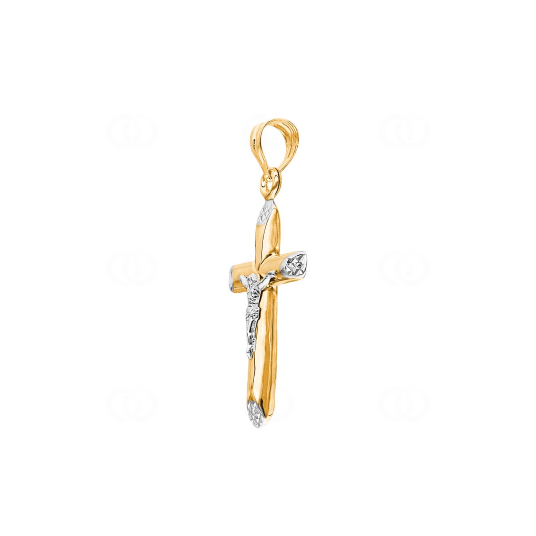 Anhänger 750/18 K Gelbgold Kreuz mit Jesus 34 x 20mm