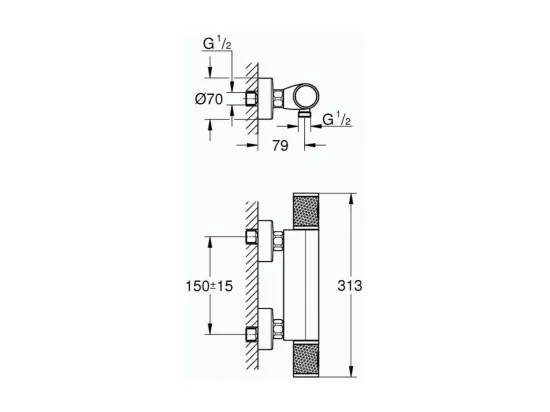 GROHE Mitigeur de douche Precision Feel avec ensemble Vitalio Start 100