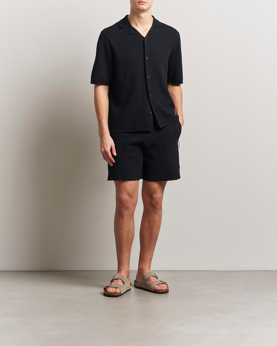 J.Lindeberg Simon Knitted Boucle Shorts Black