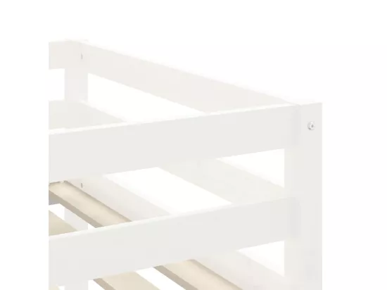Lit mezzanine enfants échelle blanc 90x190 cm bois pin massif