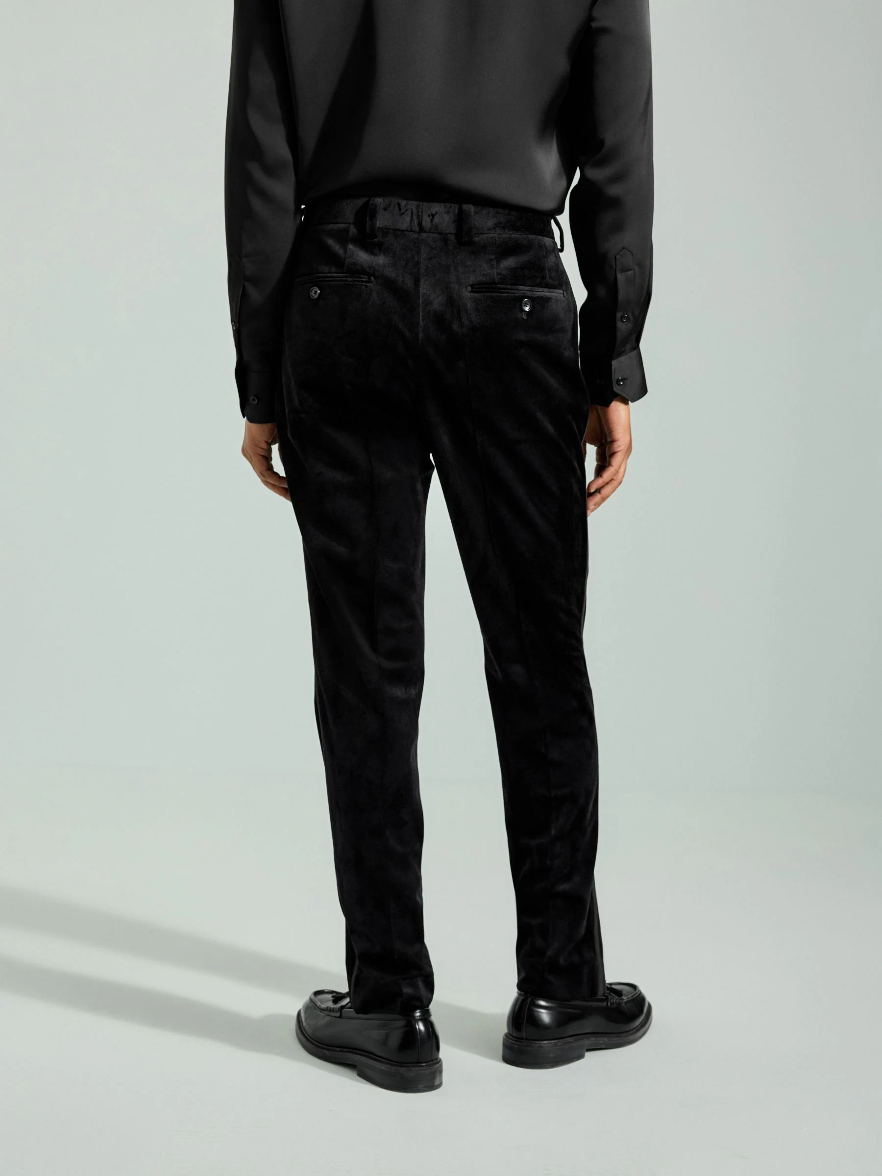 Zwart - Fluwelen smokingbroek