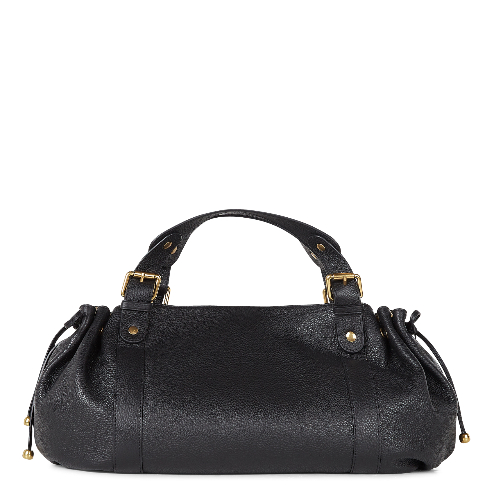 24H - Sac porté main en cuir grainé | Noir