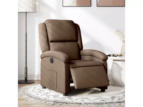 Fauteuil inclinable électrique Marron Tissu