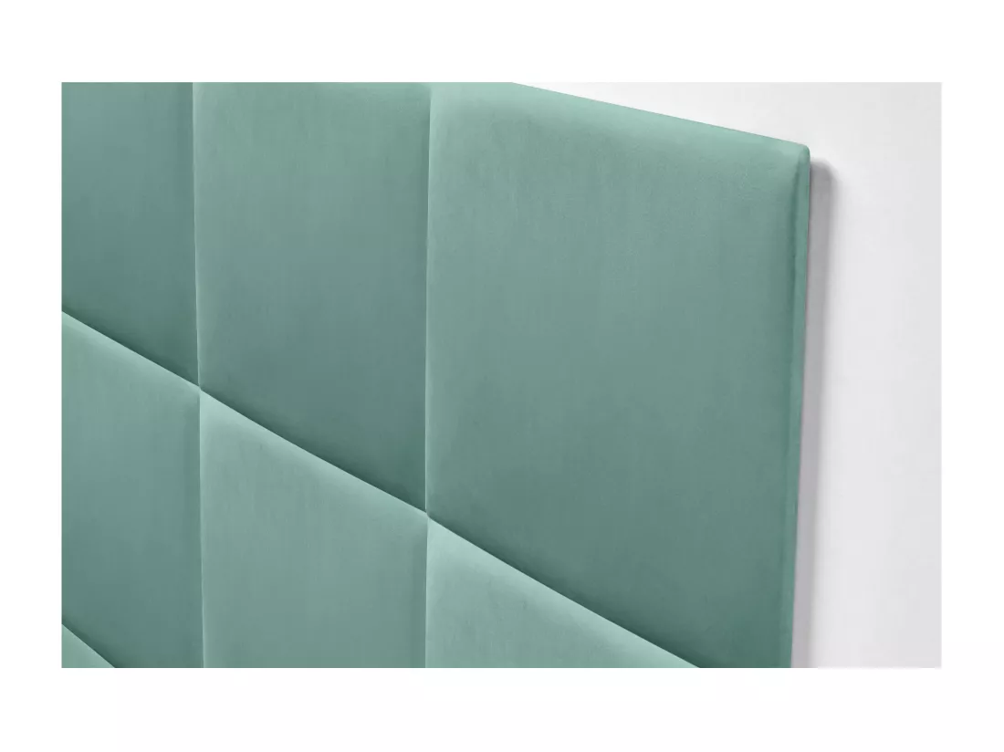 DHOME Tête de lit tapissée en velours de qualité supérieure composée de panneaux autocollants interchangeables pour chambre (turquoise, 160 cm)