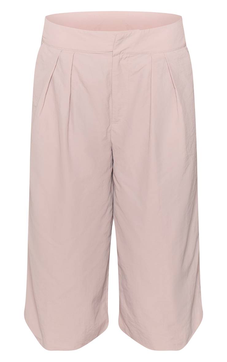 Gris Short Long Tissé À Double Pli