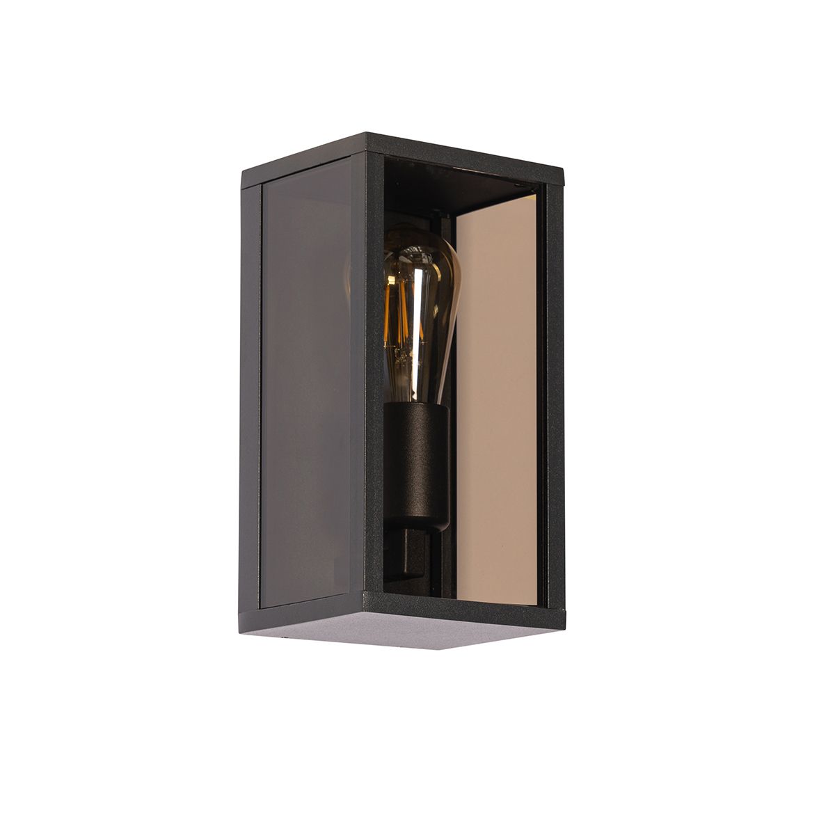 Buiten wandlamp zwart met smoke glas 26 cm IP44 - Charlois