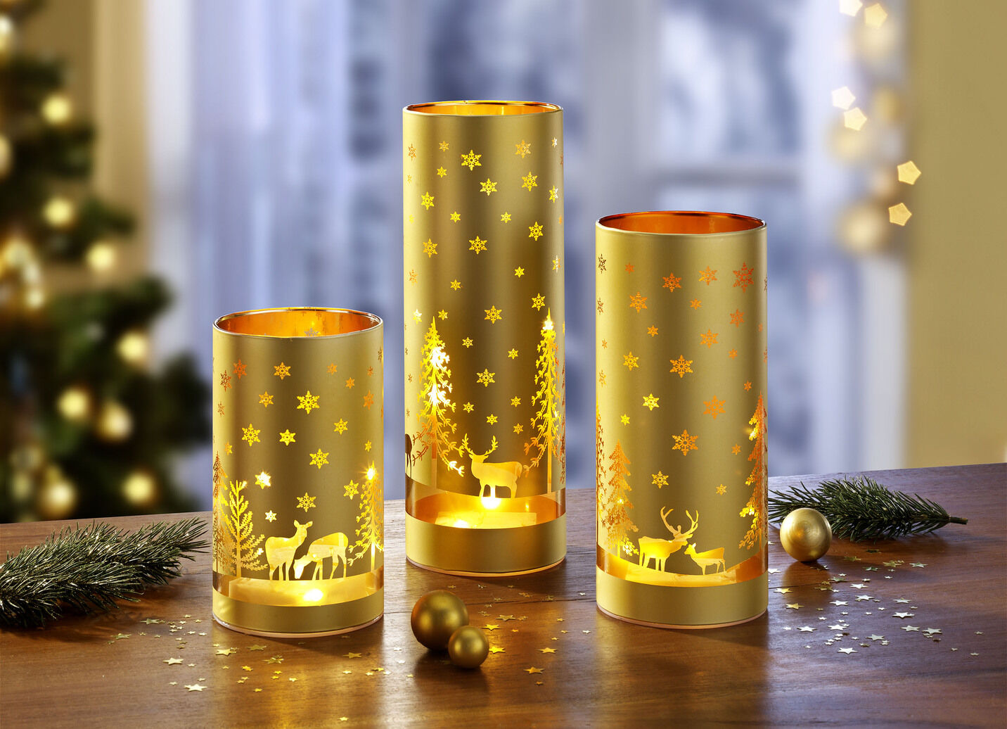 Windlicht 3er-Set aus Glas