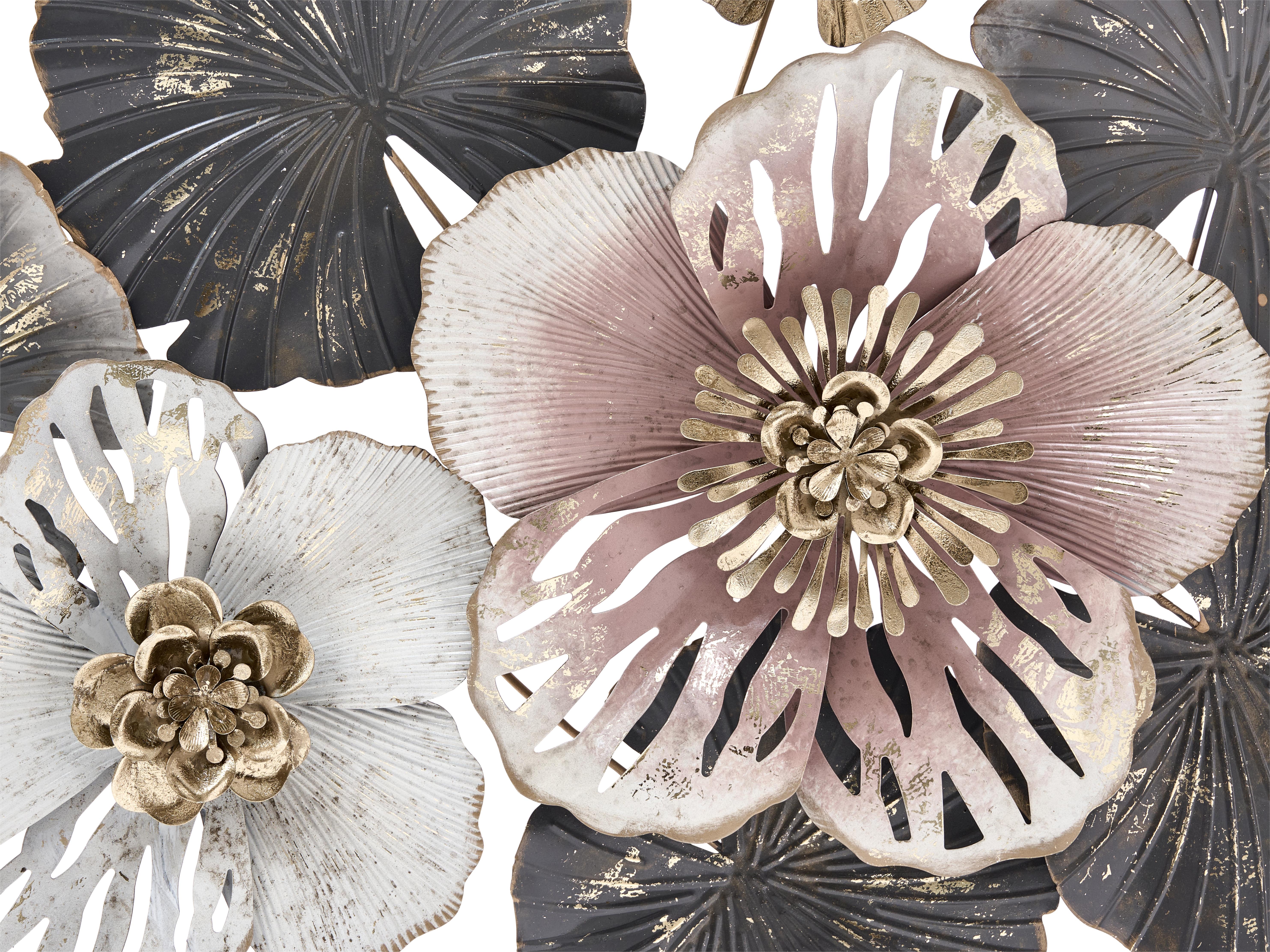 Wanddecoratie Bloem MOLYBDENIUM Metaal 60 cm Meerkleurig