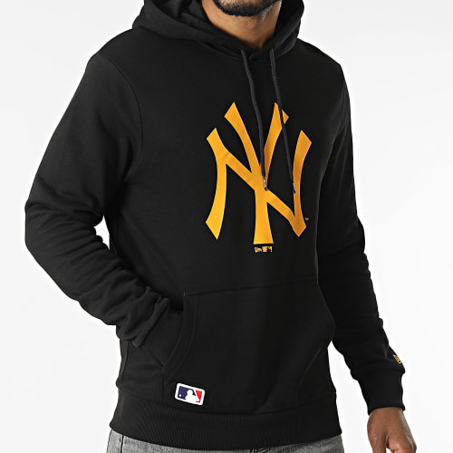 Sweat Capuche MLB Seasonal Team New York Yankees Noir Orange