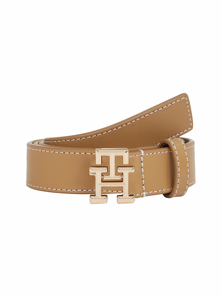 TOMMY HILFIGER<br>Cinto de couro de 2,5 cm com logotipo TH