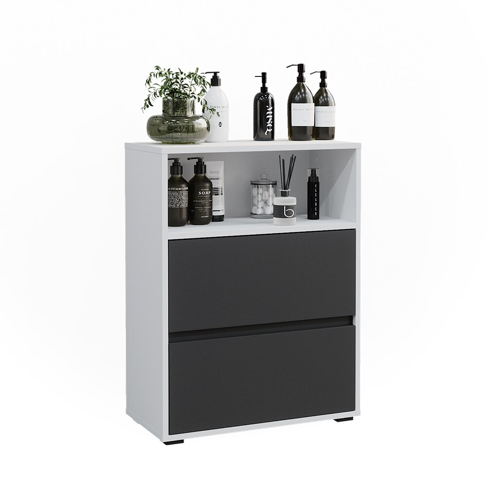 Vicco Midischrank Maltin Weiß Anthrazit 60 x 30 cm Badezimmer