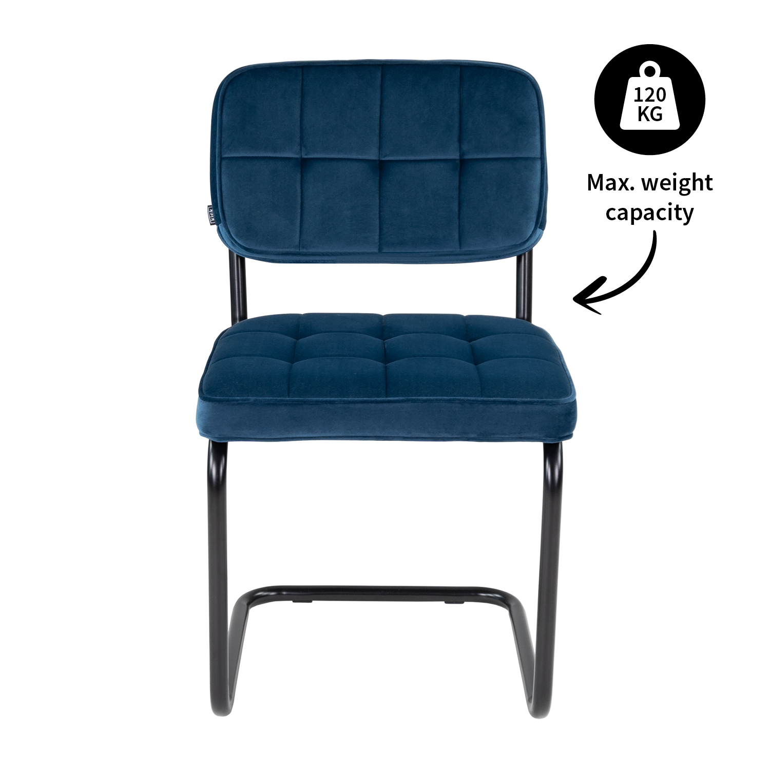 Kick buisframe stoel Ivy - donkerblauw