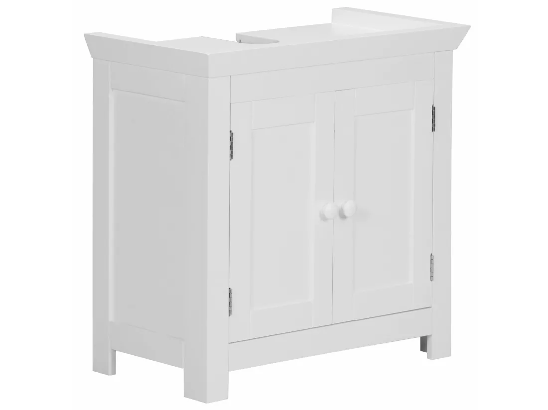 Évier armoire avec 57x55,5x30 cm Blanc Meuble vasque a poser Design Bain