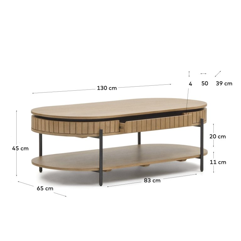 Kave Home Licia salontafel 130x65