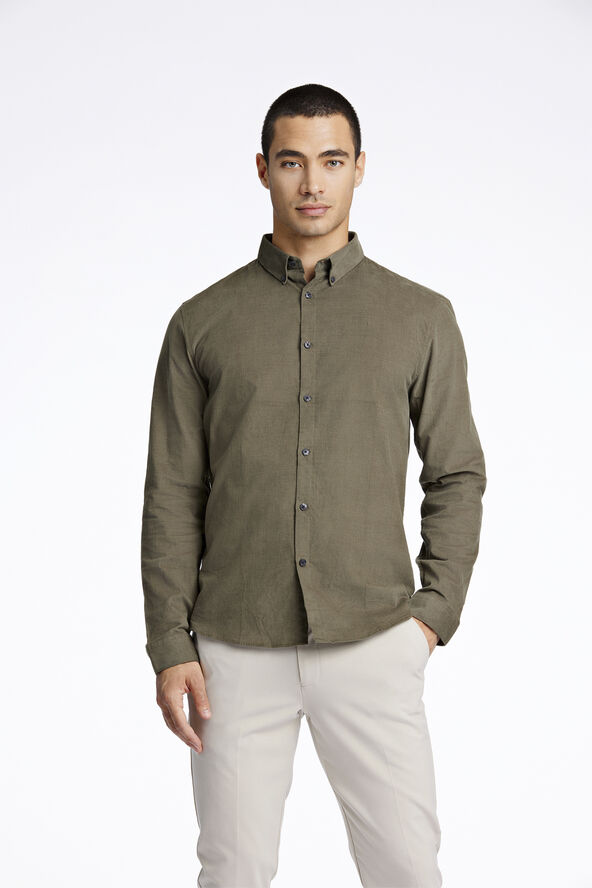 Lindbergh Fine corduroy shirt L/S Army