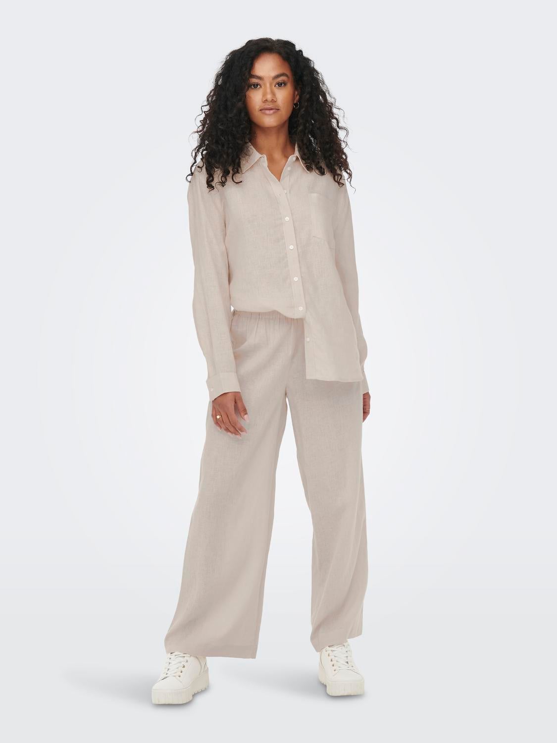 ONLTOKYO2025 Hohe Taille Gerade geschnitten Hose mit weitem Beinschnitt Moonbeam