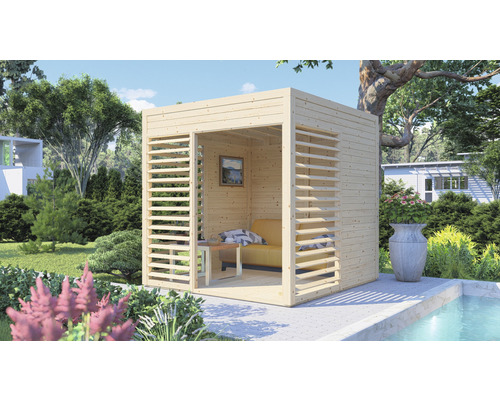 Bertilo Unico 1 paviljoen inclusief vloer, 226 x 234 cm, naturel