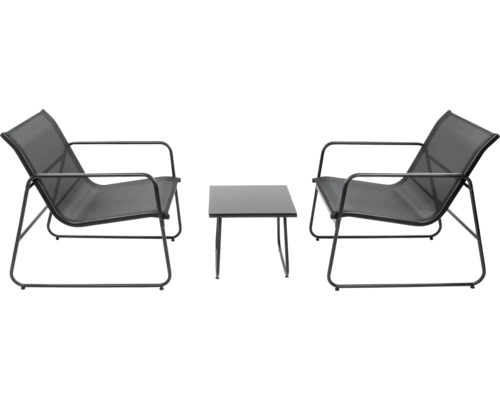 Balkonset, tuinmeubelset, loungeset, 2-zits inclusief 2 fauteuils en tafel