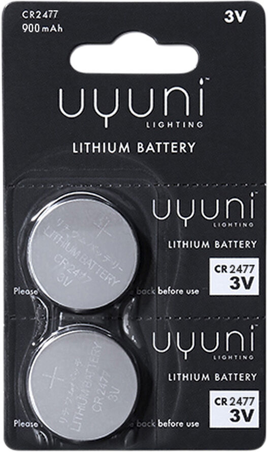 Uyuni CR2477 Battery, 3V, 900 mAh, 2-pack
