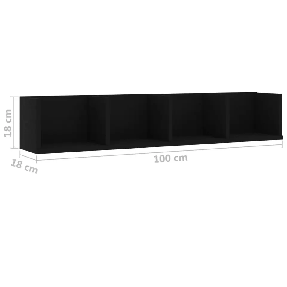 vidaXL - Cd-rek - Zwart - Bewerkt hout